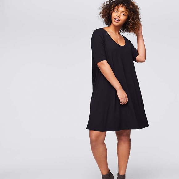 loft black swing dress